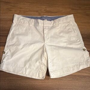 Banana Republic Cream Jean Shorts Flat Front Design